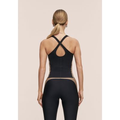 3. CASALL Women's Shaped Block Built in Bra Tank Black