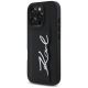 2. Karl Lagerfeld HC Grained PU Cardslot Metal Signature iPhone 16 Pro Case - Black