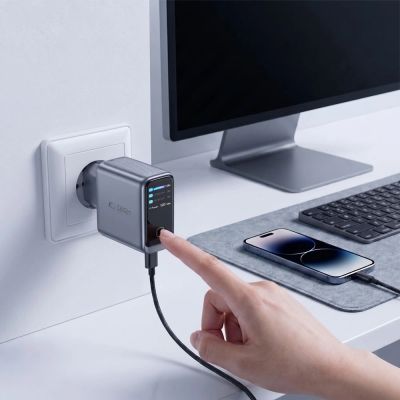 7. Tech-Protect PowerVision NC100W-GaN 3-Port PD 100W / QC3.0 Wall Charger - Dark Gray
