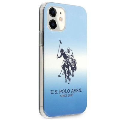 4. US Polo Assn. Gradient Pattern Collection iPhone 12 mini Case - Blue