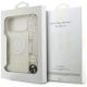 8. Guess IML Flowers Allover Electroplated with Pearl Strap MagSafe Case for iPhone 18 Pro Max / 17 Pro Max - White