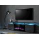3. EVA TV cabinet with electric fireplace 180x40x52 graphite/glossy graphite