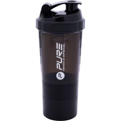 2. FITNESS SHAKER BOTTLE 500ML BLACK PURE 2 IMPROVE