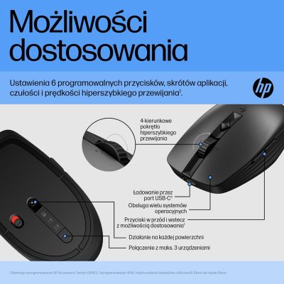 20. HP 710 Rechargeable Silent Mouse Black wireless with battery black 6E6F2AA