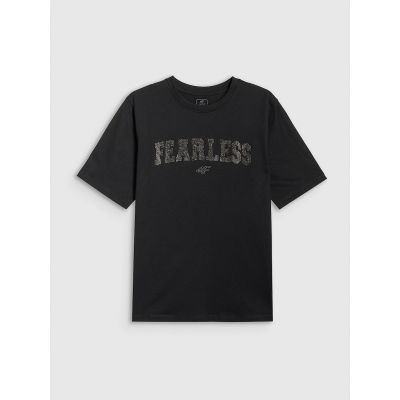 8. Loose T-shirt with print for girls 4F 4FJRSS26TTSHF3453-20S