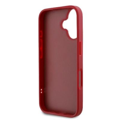 7. Karl Lagerfeld Diagonal Quilted Script iPhone 16 Case - Red