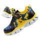 Leomil children's sports shoes Pokemon sneakers lightweight with velcro LED black yellow