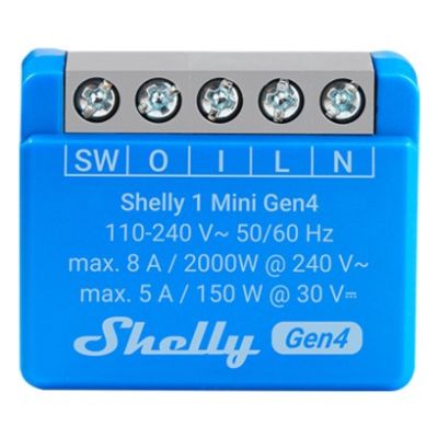 Shelly 1 Mini Gen4 Smart WiFi Controller, 2 pcs