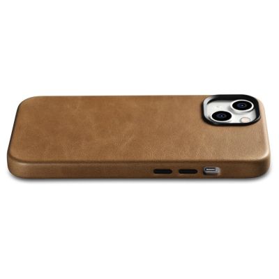 9. iCarer Oil Wax Premium Leather Case iPhone 14 Plus Magnetic Leather Case with MagSafe Brown (WMI14220703-TN)