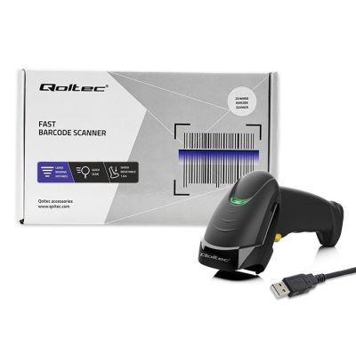 10. QOLTEC LASER BARCODE READER 1D | 2D | BLACK