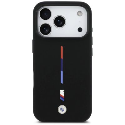 3. BMW M Silicon Tricolor Line MagSafe Case for iPhone 17 Pro - Black