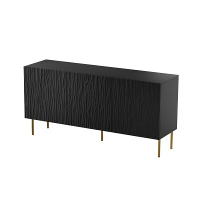 JUNGLE chest of drawers 152x40.5x74.5 black matt + gold legs