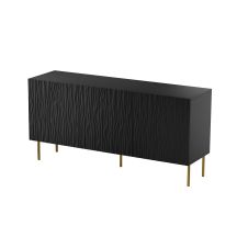 JUNGLE chest of drawers 152x40.5x74.5 black matt + gold legs