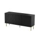 JUNGLE chest of drawers 152x40.5x74.5 black matt + gold legs