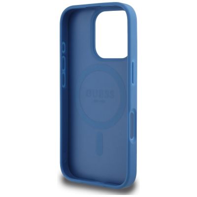 7. Guess 4G Circle Classic Logo MagSafe case for iPhone 16 Pro - blue