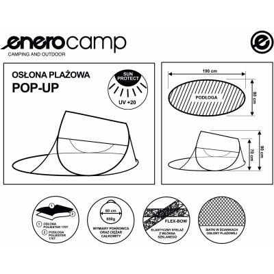 55. SELF-PUTTING BEACH SCREEN TENT 190X80X90/70CM BLUE ENERO CAMP