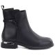 6. Women's black leather ankle boots D&A S.Barski MK62-7025