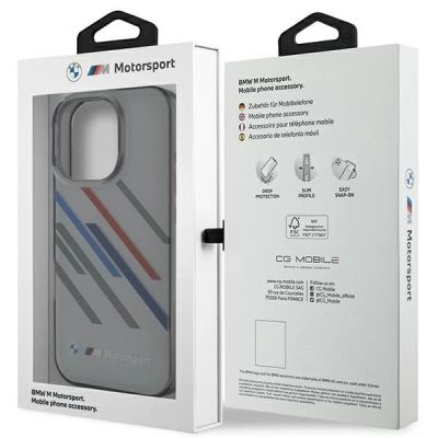8. BMW Motosport IML Random Stripes iPhone 16 Pro Case - Gray