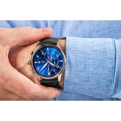 4. Men's Watch Giewont Chronograph Sapphire Black and Blue GW5630-A3