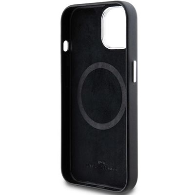 7. BMW Signature Wrapped Metal MagSafe Case for iPhone 15/14/13 - Black