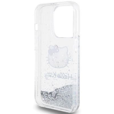 7. Hello Kitty Liquid Glitter Charms Kitty Head case for iPhone 13 Pro / 13 - silver