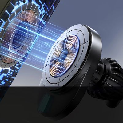 6. Joyroom JR-ZS409 magnetic holder with 15W inductive charger for car air vent - black