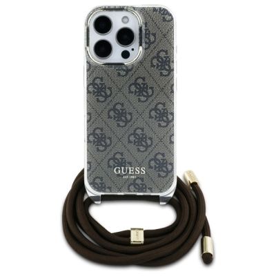 2. Guess Crossbody Cord 4G Print Case for iPhone 16 Pro - Brown