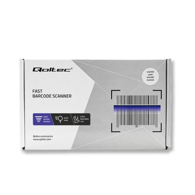6. QOLTEC LASER BARCODE READER | 1D | USB | WHITE