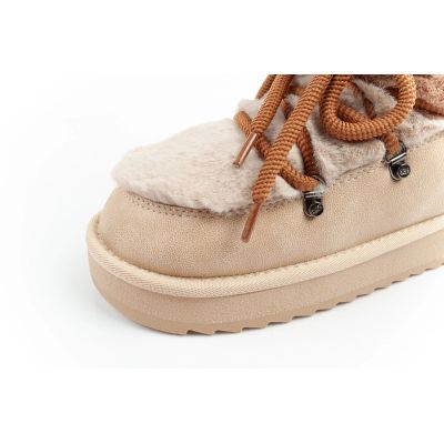 15. D.Franklin women's winter snow boots, fashionable fur lining, brown beige high