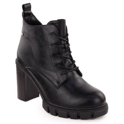 21. Black women's block-heel ankle boots M.Daszyński SA218-8