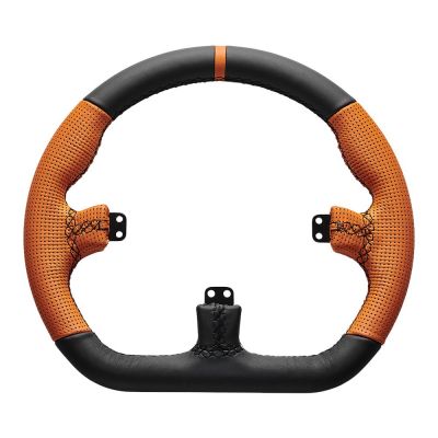 2. Asetek SimSports GT – steering wheel rim – closed D-shape, black and orange