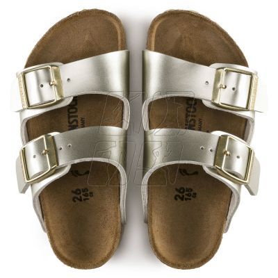 4. Birkenstock Arizona Kids Birko-Flor Electric Metallic Gold Narrow Girls' Flip-Flops (1014841)