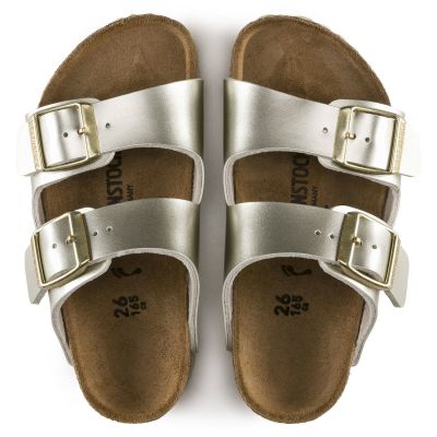 4. Birkenstock Arizona Kids Birko-Flor Electric Metallic Gold Narrow Flip-Flops (1014841)
