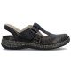 5. Women's leather openwork sandals, comfortable, wide, black, Rieker 46397-00