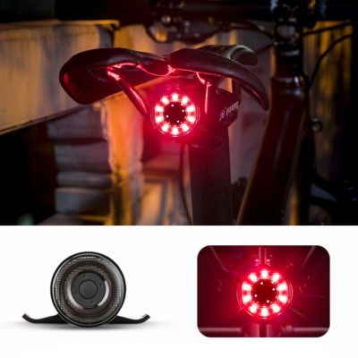 2. Rockbros Q1 Rear Bike Light 7 Color LED + USB-C - USB-A Cable - Black