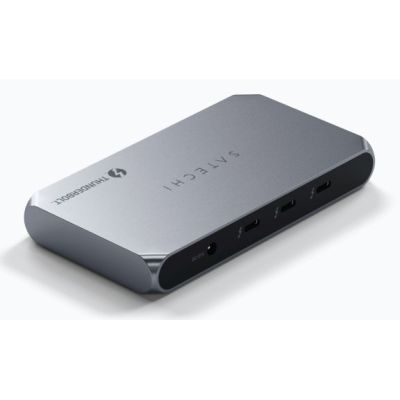 2. Satechi Thunderbolt 4 Slim Hub Pro - USB-C hub (DC 20V port, USB 3.2 Gen 2 Data Port, 3x Thunderbolt 4 port) (space gray)