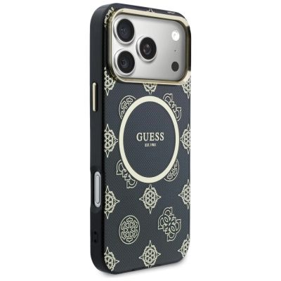 4. Guess IML Peony Dot MagSafe Case for iPhone 17 Pro Max - Black