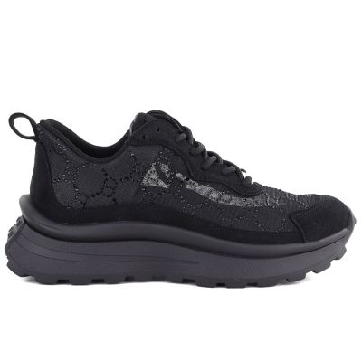 2. Women's sneakers with mesh and rhinestones black Goe TT2N4041