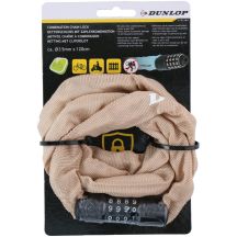 DUNLOP BICYCLE LOCK CHAIN WITH CODE 120CM LENGTH - BEIGE