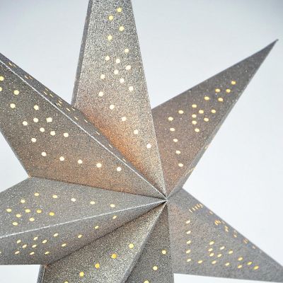 7. DECORATIVE STAR WITH LED ILLUMINATION, H: 65 CM, SILVER