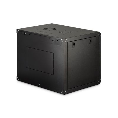 9. DYNAmic 19" 9U wall-mounted network cabinet 600x450, glass door, black, undivided, assembled, 60kg