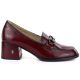2. Women's leather brogues with high heels, burgundy, Vinceza 18116