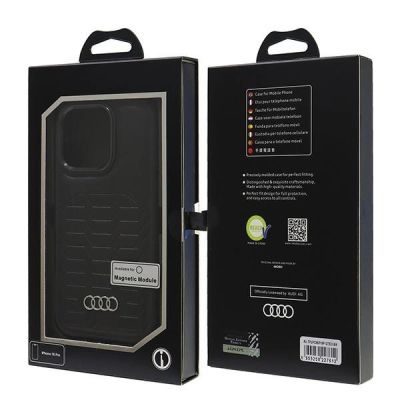 7. Audi Synthetic Leather MagSafe iPhone 16 Pro 6.3" black/black hardcase AU-TPUPCMIP16P-GT/D3-BK