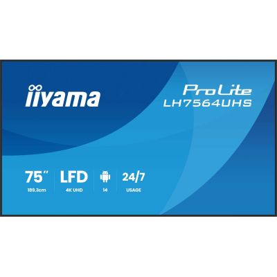 2. Flat screen iiyama LH7564UHS-B1AG 75 IN LCD UHD - 190.5 cm