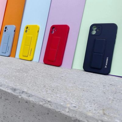 12. Wozinsky Kickstand Case silicone case with stand Samsung Galaxy A22 4G yellow