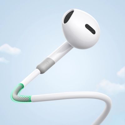 11. Joyroom JR-EW01 in-ear wired mini jack headphones with remote control - white