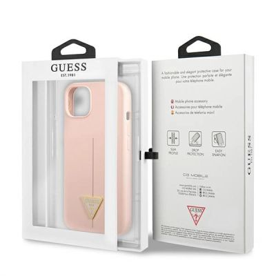 8. Guess GUHCP13SSLTGP iPhone 13 mini 5.4" pink/pink hardcase Silicone Triangle