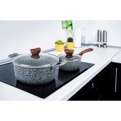 6. PROMIS Granite Cookware Set, 8-Piece, Induction/Gas