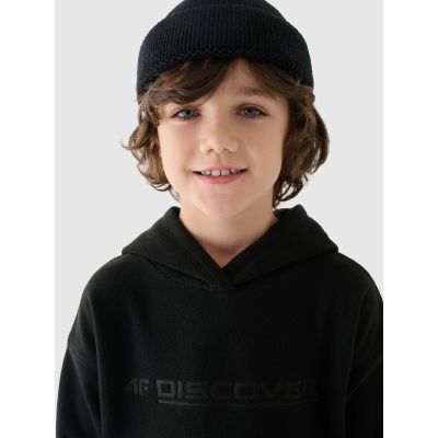 4. Boys' regular hooded fleece 4F Junior 4FJWAW24TFLEM213-20S