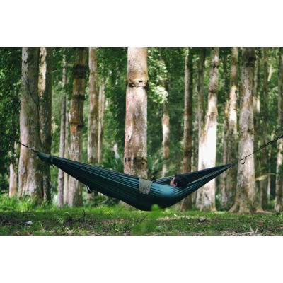 2. Ticket To The Moon TRAVEL HAMMOCK - Original Hanging Hammock 2 Person Nylon Dark Green, Light Gray